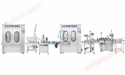 酱料类灌装真空旋盖贴标线