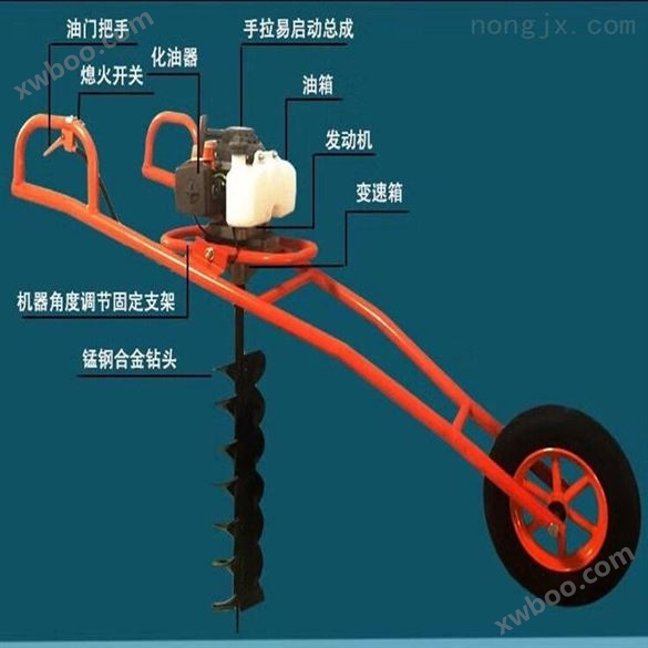 小型钻孔机 单人操作汽油植树挖坑机