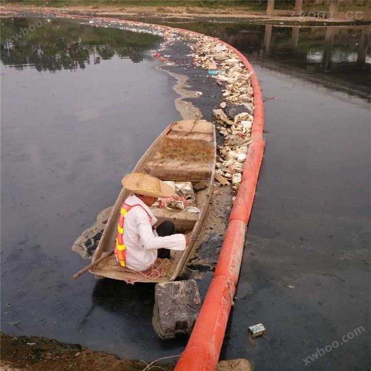 河道拦污浮筒 江苏30米河道水草拦截浮漂