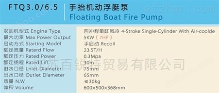 FTQ3.0/6.5手抬机动消防浮艇泵