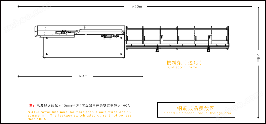 JN-16Z数控钢筋弯箍机场地布置图
